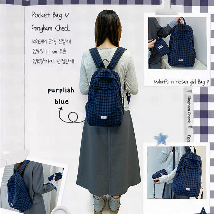 Stylish Checkered Backpack Kalsten
