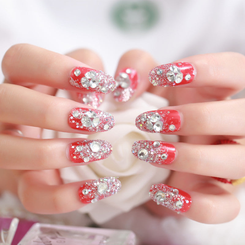 Decorative Floral Embellished Press-On Nail Set