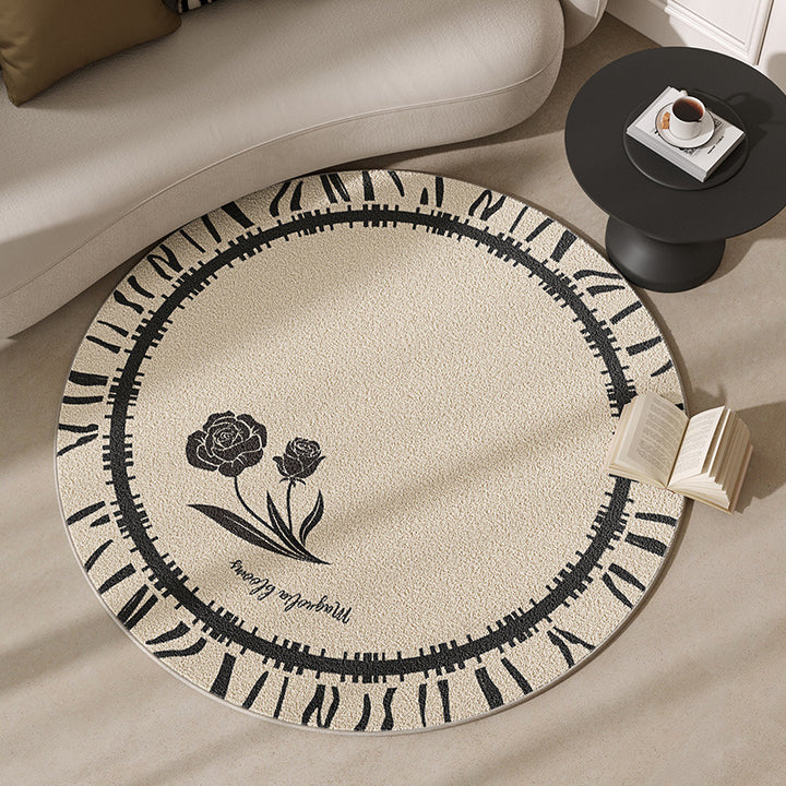 Round Motivational Area Rug Kalsten
