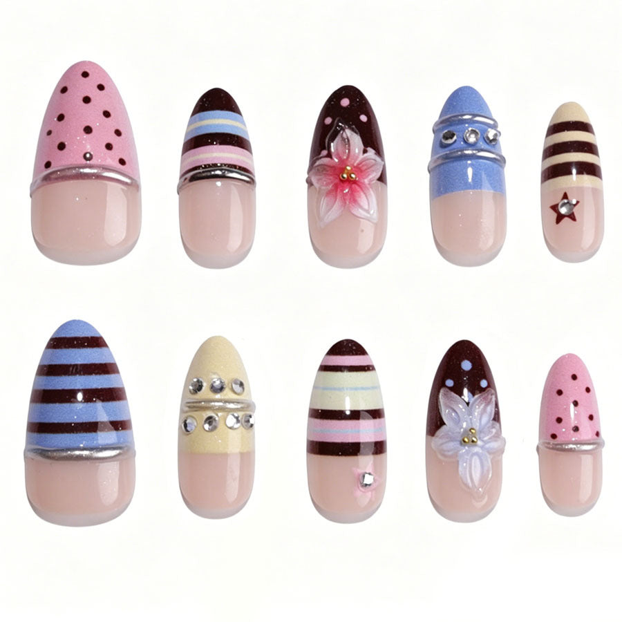 Decorative Press-On Nail Set Kalsten