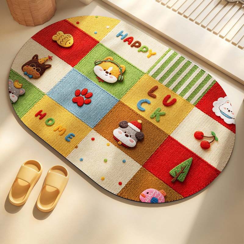 Decorative Flower-Themed Bath Mat