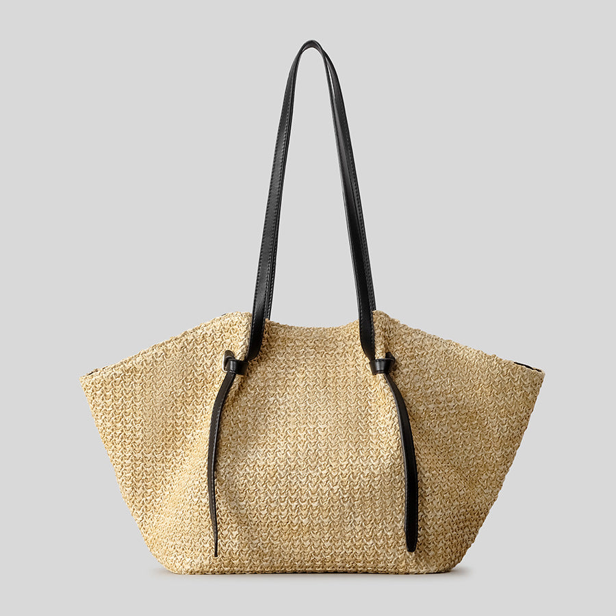 Spacious Woven Straw Tote Bag