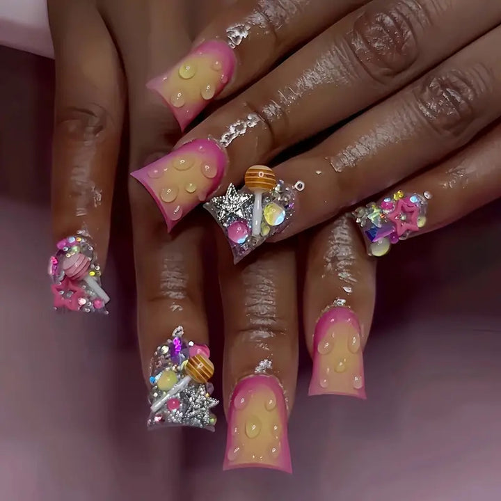 Artistic 3D Gel Nail Art Extensions Kalsten