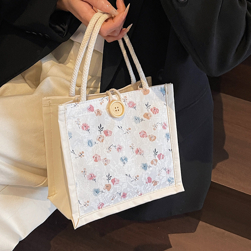 Floral Motif Handcrafted Tote Bag