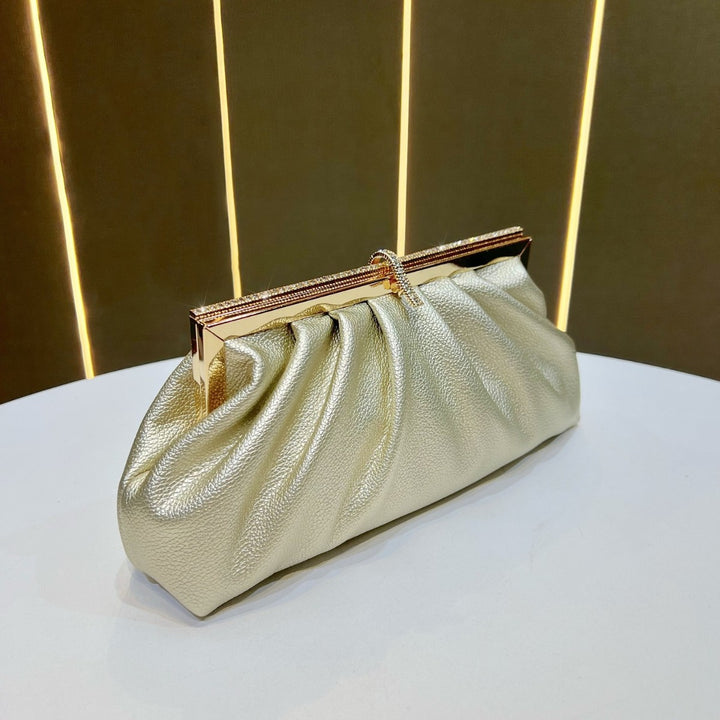 Pleated Textured Evening Clutch