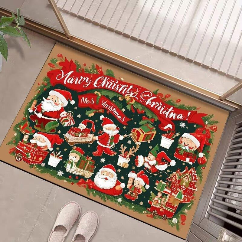 Festive Christmas-Themed Entrance Mat