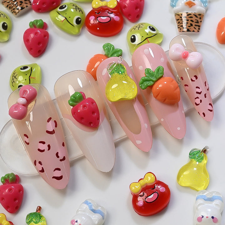 3D Fruit-Themed Nail Art Charms Set