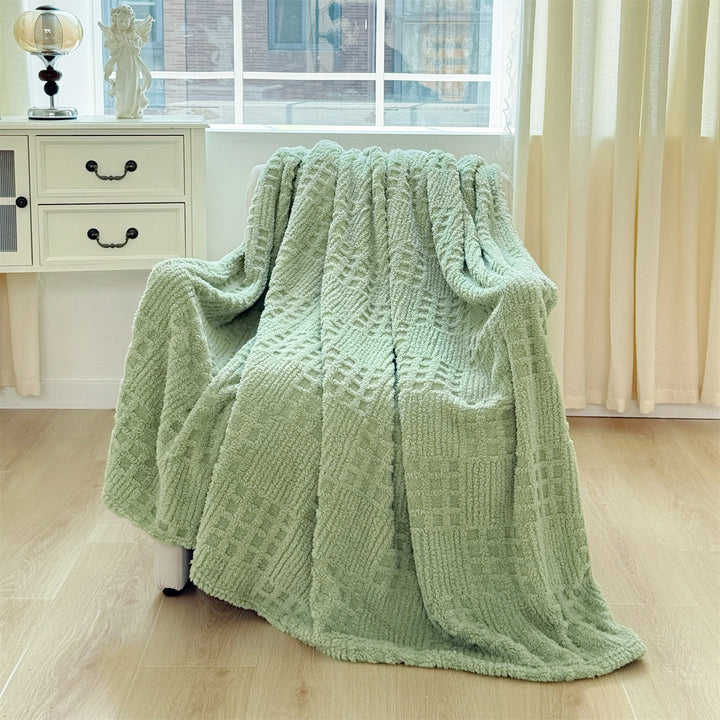 Plush Textured Throw Blanket Kalsten