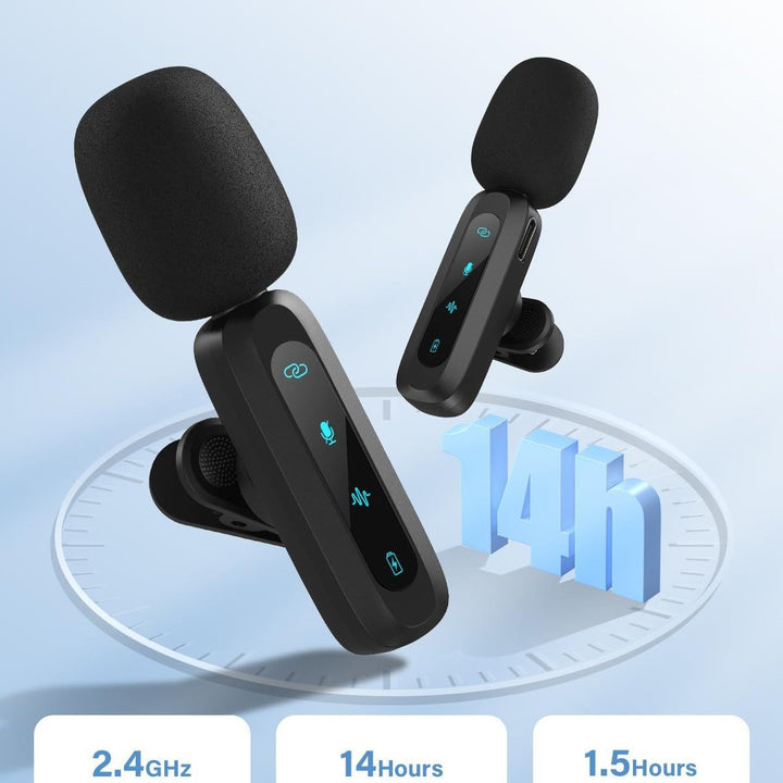Wireless Lavalier Microphone with High-Sensitivity Audio Recording Kalsten