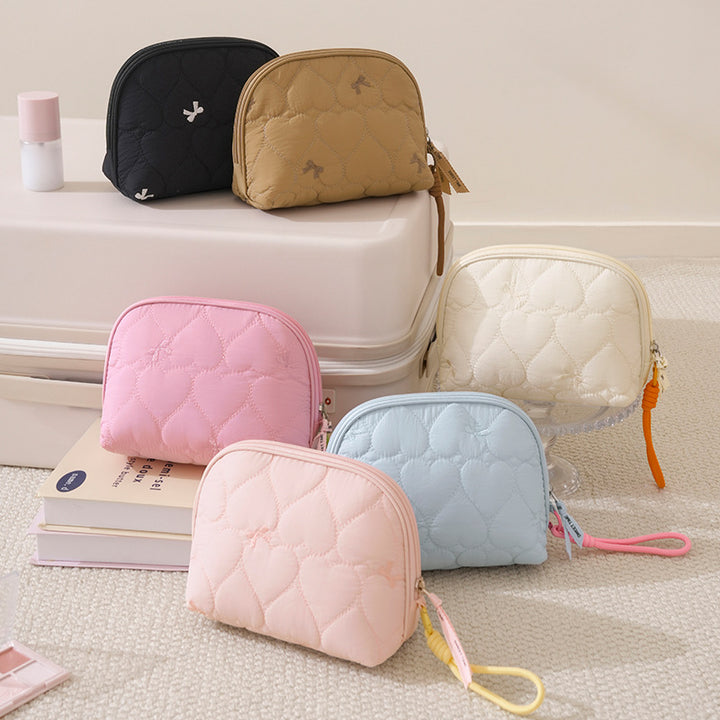 Heart-Quilted Makeup Bag Kalsten
