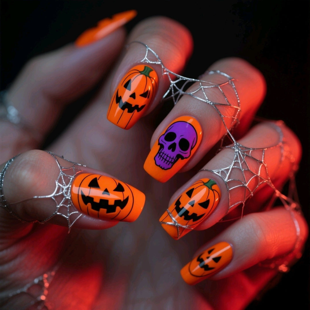 Artificial nails with creepy skull design Kalsten