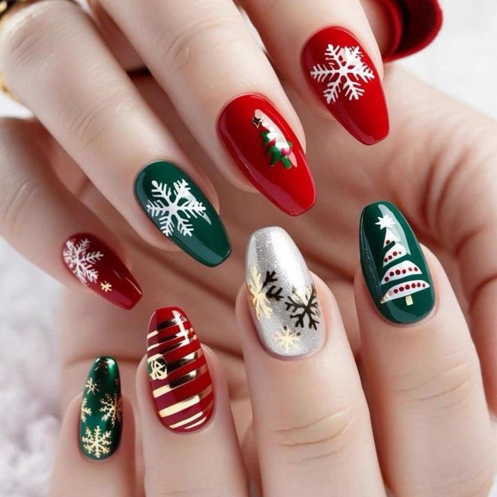 Christmas Art Nails with Festive 3D Design Kalsten