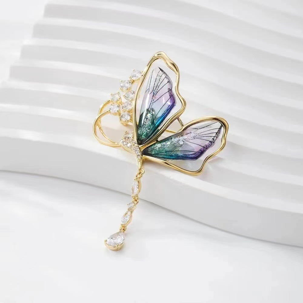 Exquisite butterfly brooch with glitter stones Kalsten