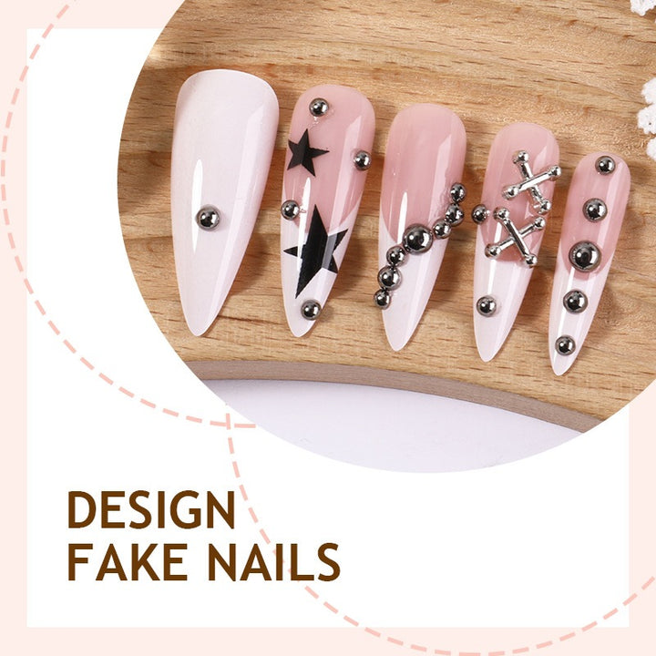 Acrylic nail set with stylish star and glitter accents Kalsten