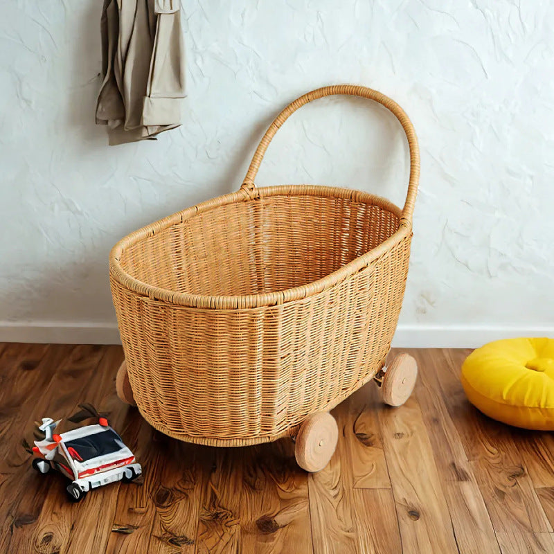 Rolling Woven Storage Cart Kalsten
