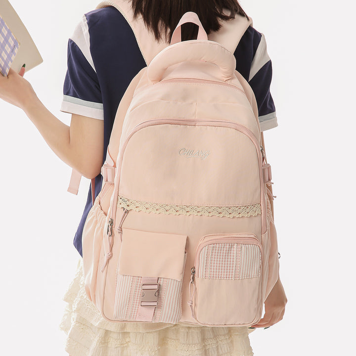 Stylish Multi-Functional Backpack with Lace Accents Kalsten