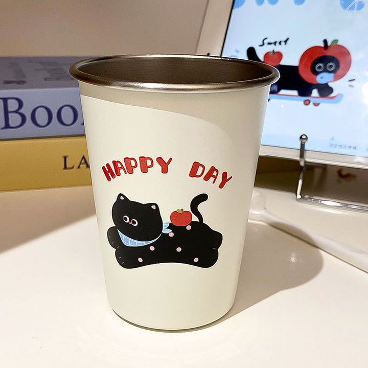 Stainless Steel Drinking Cup with Cheerful Dog Design Kalsten