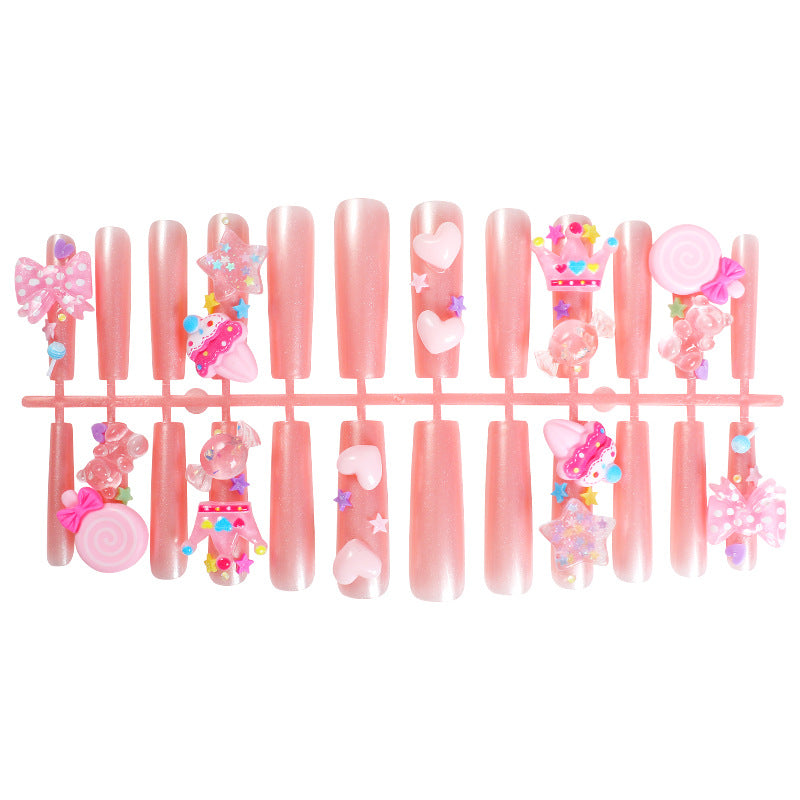 Creative nail art set with playful designs and glitter accents Kalsten