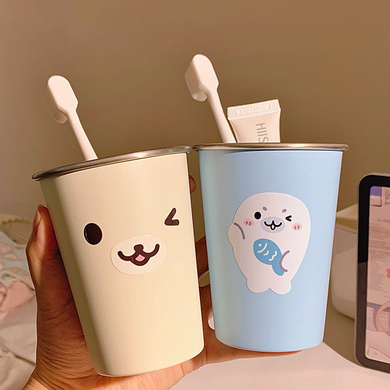 Stainless steel cup with cute seal motif Kalsten