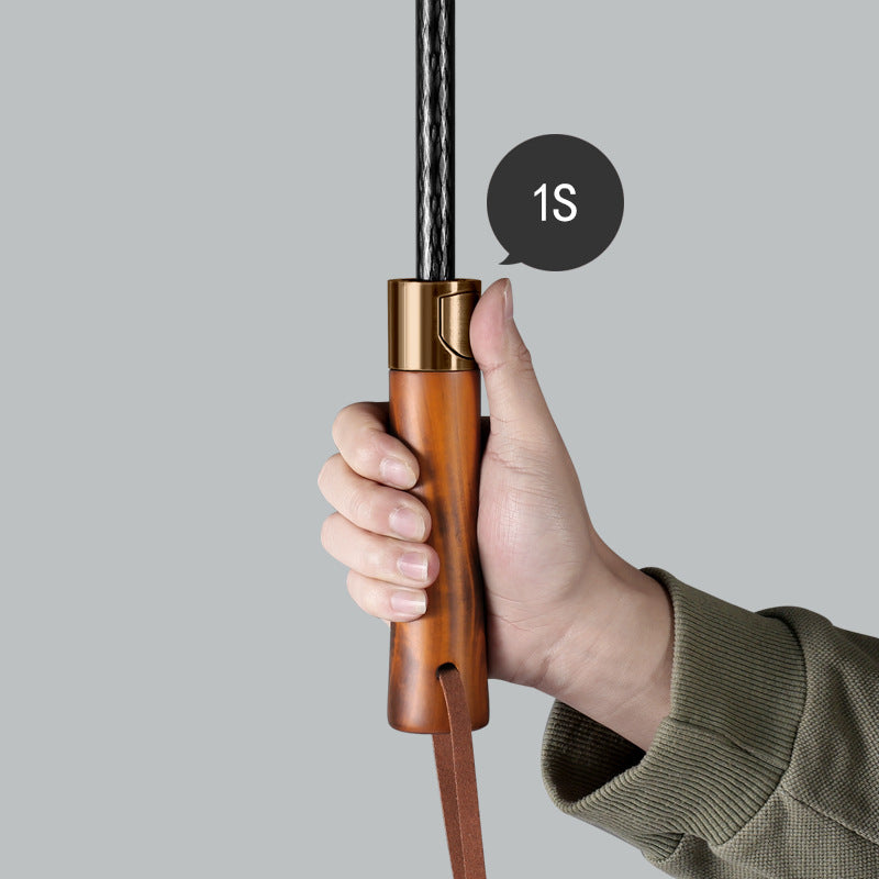 Men's elegant automatic umbrella with wooden handle Kalsten