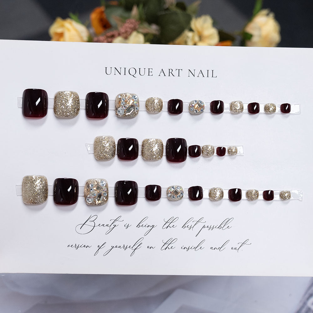 Glamorous Rhinestone Toe Nail Art