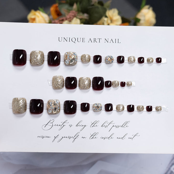 Glamorous Rhinestone Toe Nail Art
