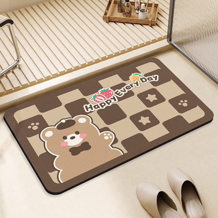 Cute Bear-Themed Decorative Mat