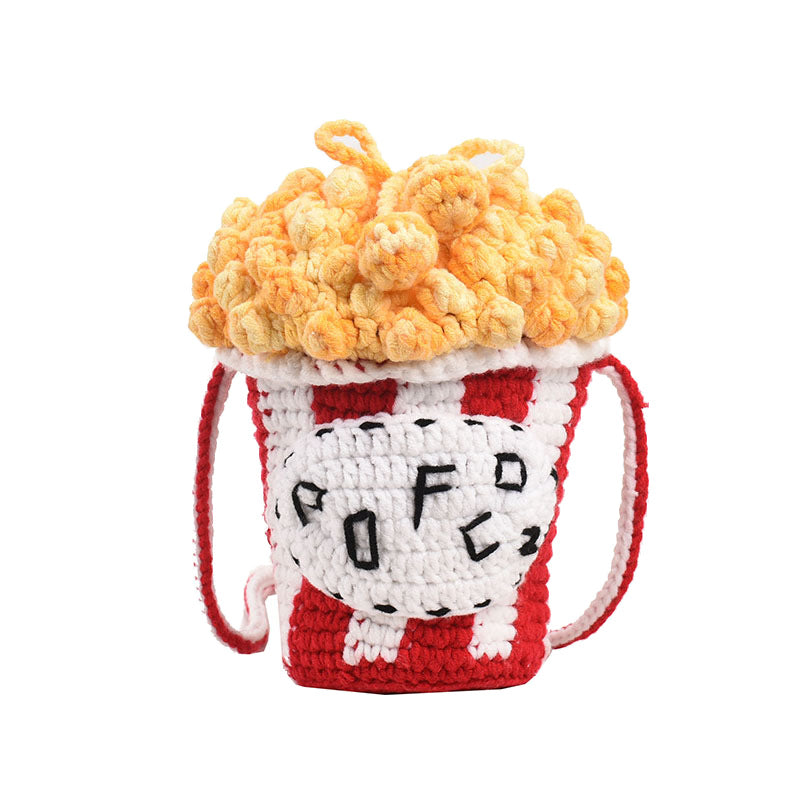 Creative Crochet Popcorn-Themed Mini Backpack