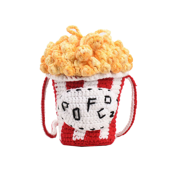 Creative Crochet Popcorn-Themed Mini Backpack