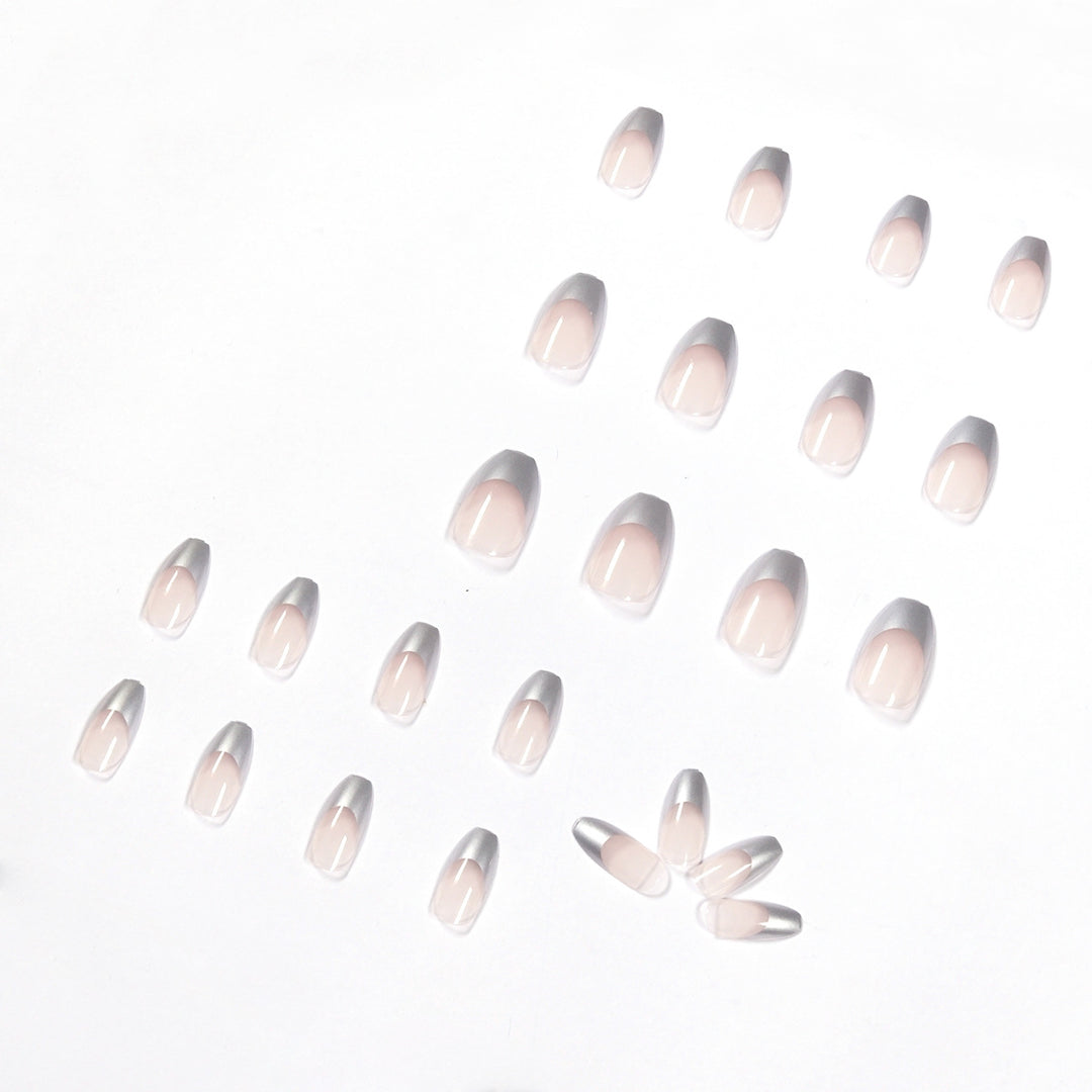 Artificial stiletto nails with glitter accents and elegant French tip Kalsten