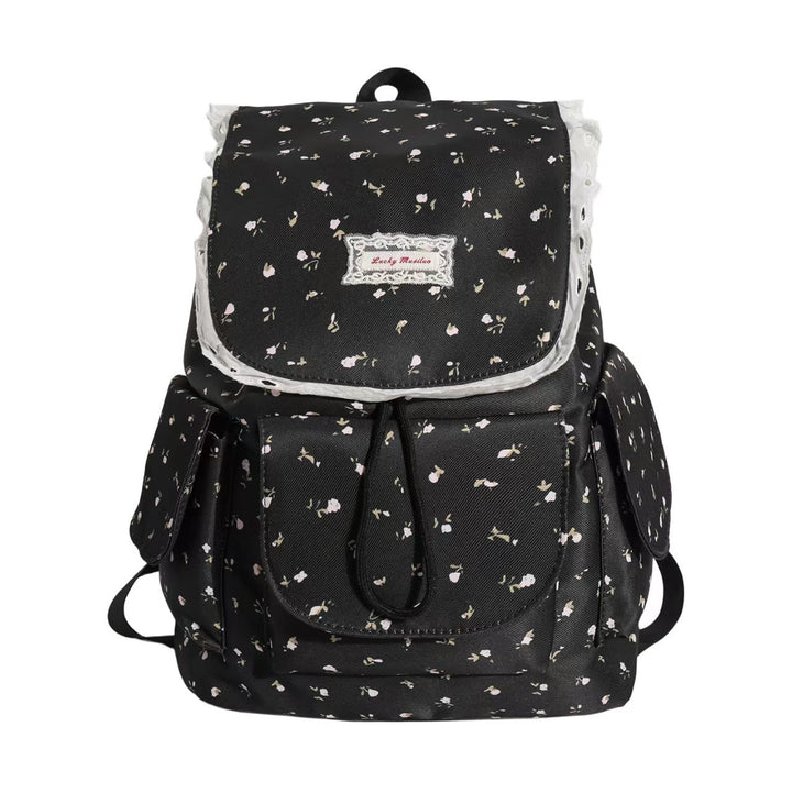 Floral Print Ruffled Backpack Kalsten