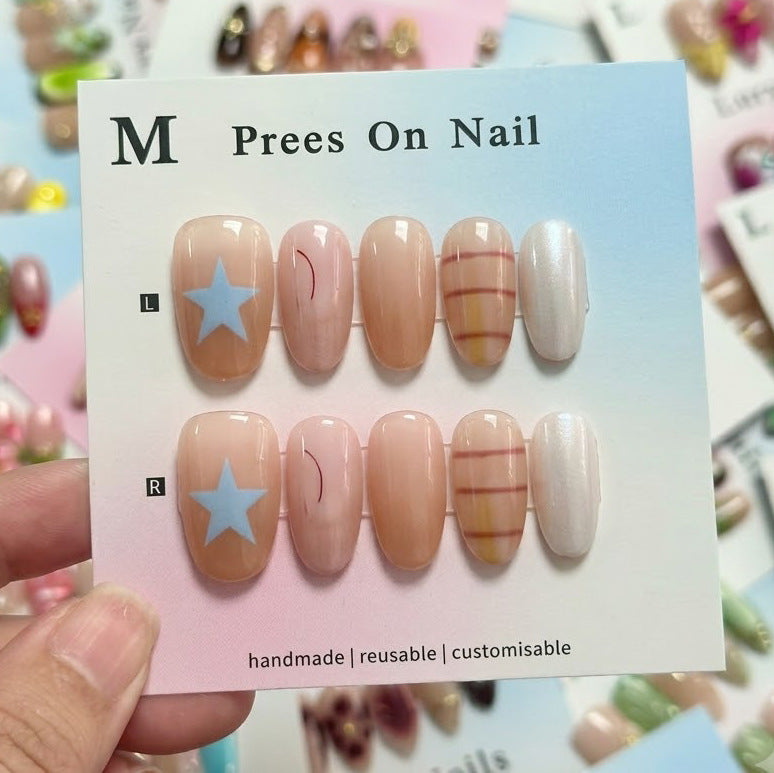 Creative Star Design Press-On Nail Art