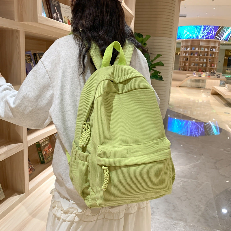 Cord Backpack with Versatile Compartments and Ergonomic Design Kalsten