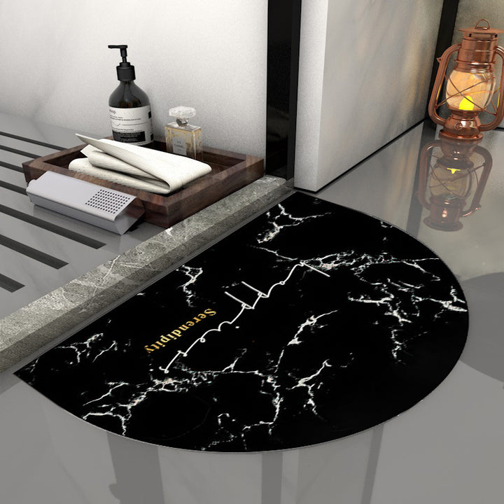 Round Floral Patterned Area Mat