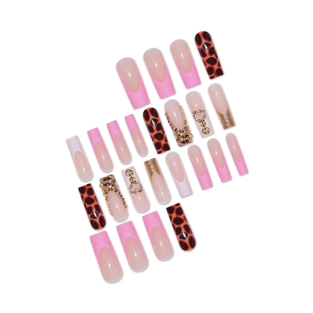 Luxurious Animal Print Acrylic Nail Extensions Kalsten