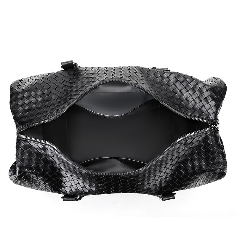 Premium Woven Leather Travel Duffel Bag Kalsten