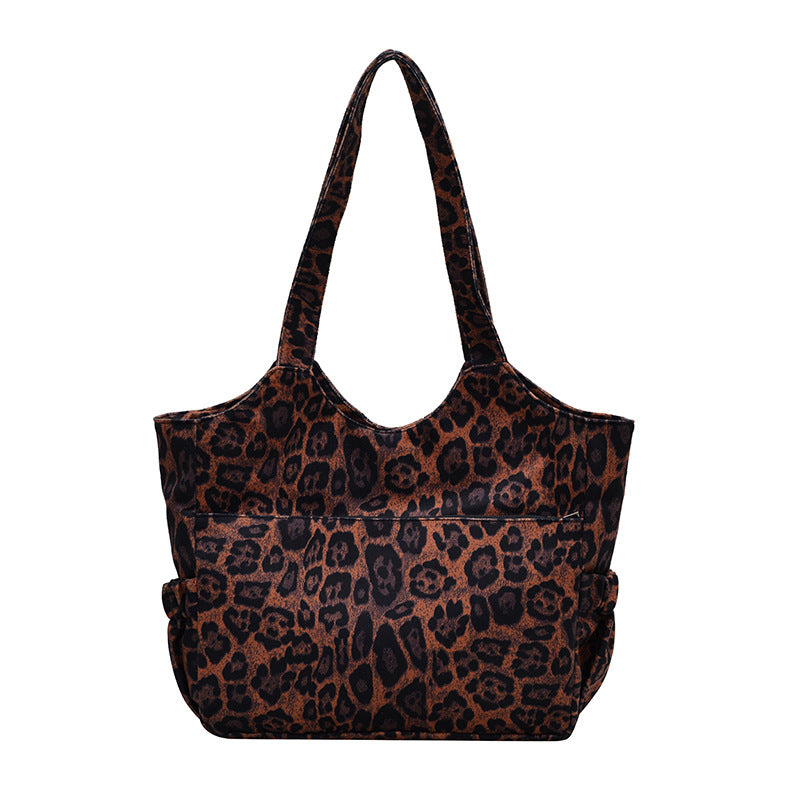 Spacious Leopard Print Shopping Tote