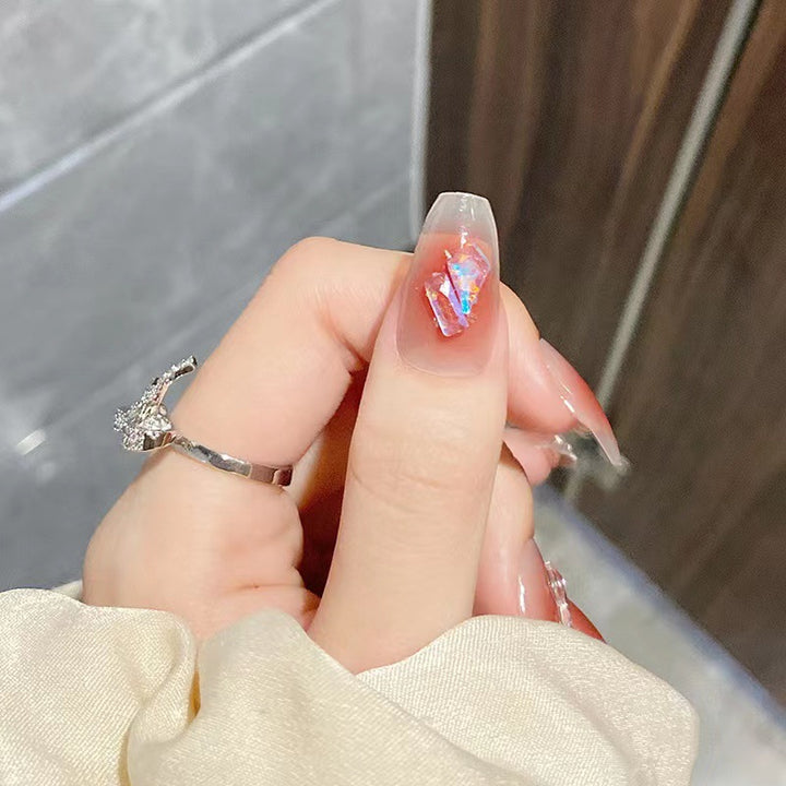 Artistic acrylic nails with glitter elements Kalsten