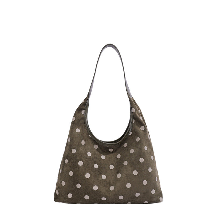 Polka Dot Suede Shopping Tote