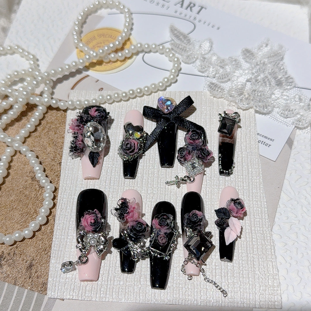 Elegant Decorative Press-On Nail Set