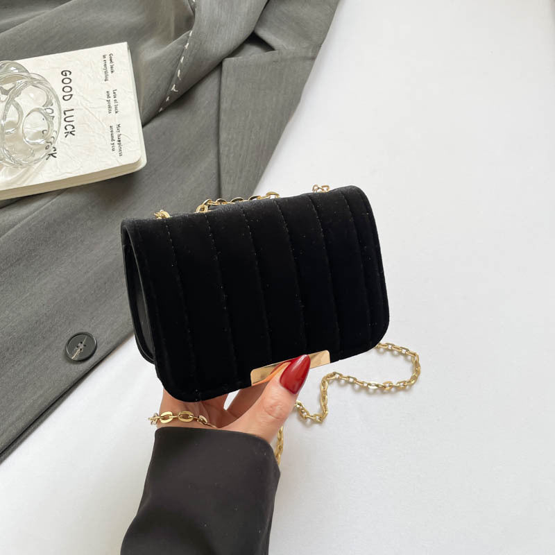 Elegant Quilted Velvet Crossbody Bag Kalsten