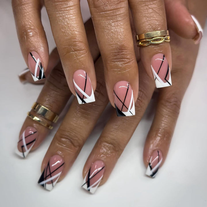 Artful Nail Art with Geometric Accents Kalsten
