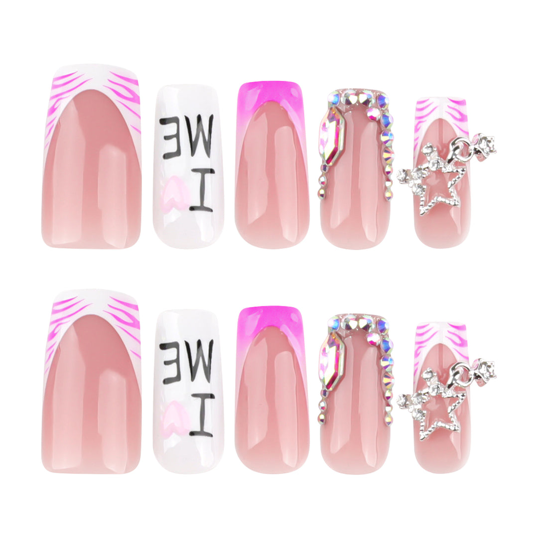Artful nail art with romantic embellishments and glitter accents Kalsten