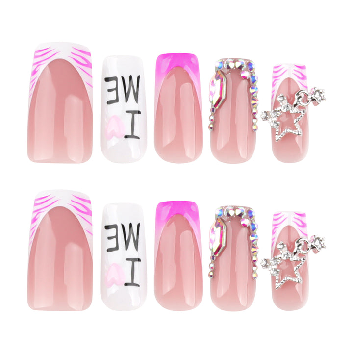 Artful nail art with romantic embellishments and glitter accents Kalsten