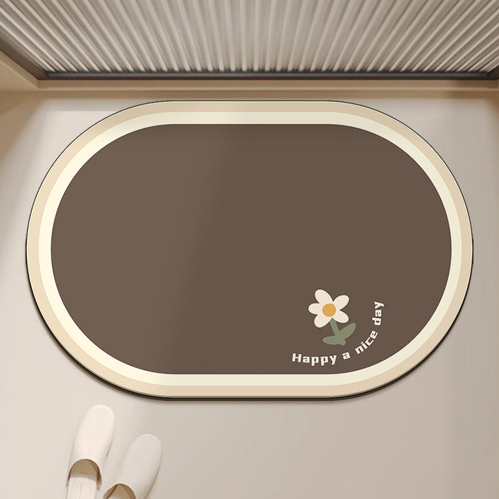 Floral Design Bath Rug for Bathroom Floors