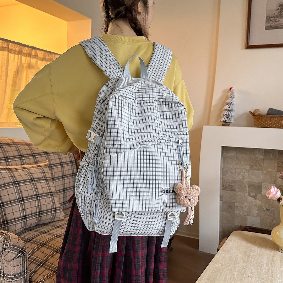 Stylish Grid Pattern Backpack Kalsten
