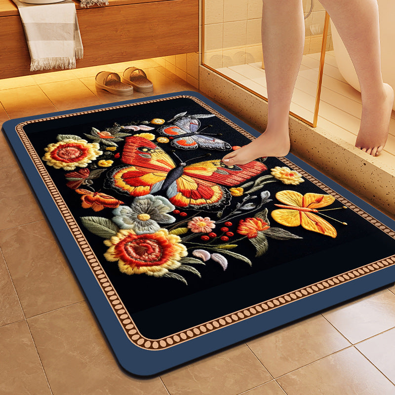 Floral Patterned Soft Bath Mat Kalsten