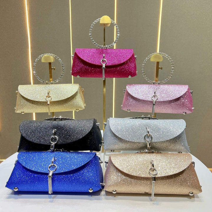 Sparkling Rhinestone-Handled Evening Clutch