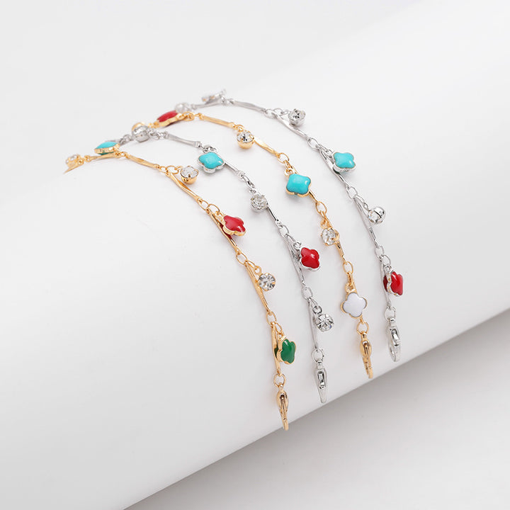 Floral Charm Silver Necklace Kalsten