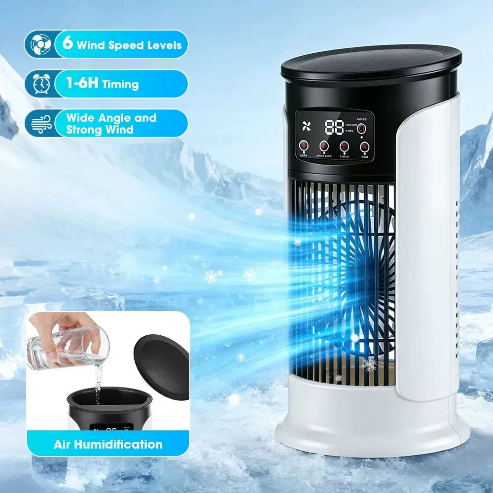 Unisex one size compact personal evaporative tower cooler with refillable cooling packs, whisper-quiet fan and touch control Kalsten